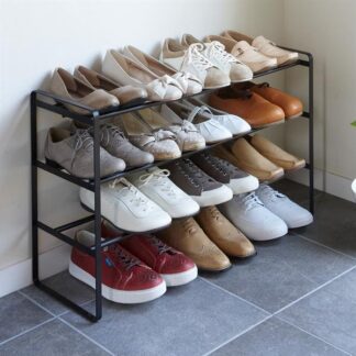 Choraha metal shoe rack, Black - expandable